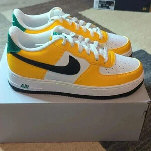 Nike Air Force 1 University Gold/Black Size  Woman's 7.5 or 6Y and 7Y or 8.5W